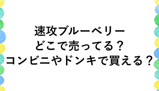 速攻ブルーベリーはどこで売ってる？コンビニやドンキで買える？