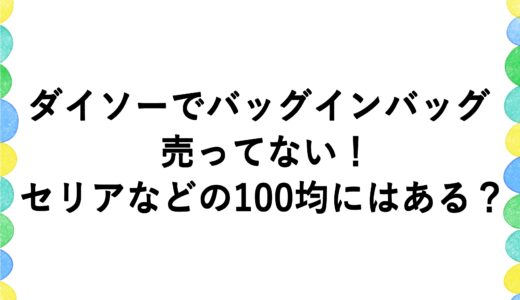 ダイソーでバッグインバッグが売ってない！セリアなどの100均にはある？