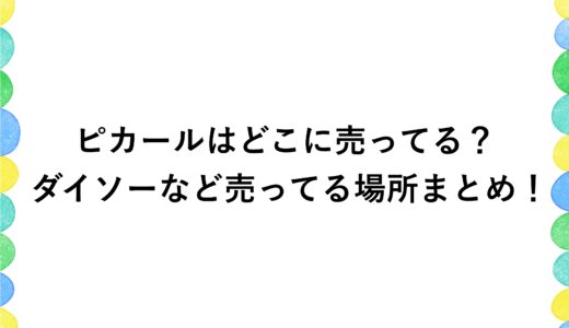 ピカールはどこに売ってる？ダイソーなど売ってる場所まとめ！